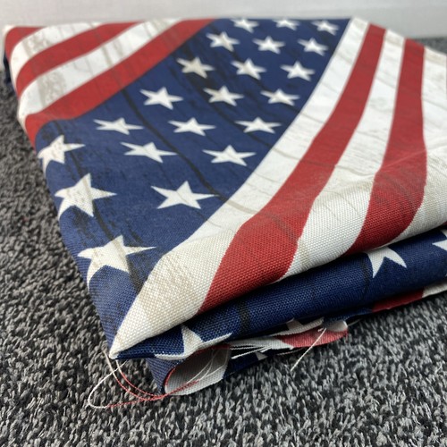 Screen Print BERKSHIRE Indoor Outdoor PATRIOTIC USA FLAG Fabric 35" x 56" - Picture 8 of 9