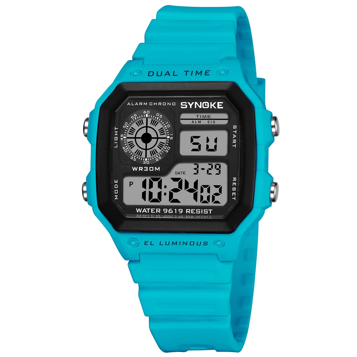 Digital Watch with Stopwatch Alarm Digital Wrist Watches for Men Women Blue