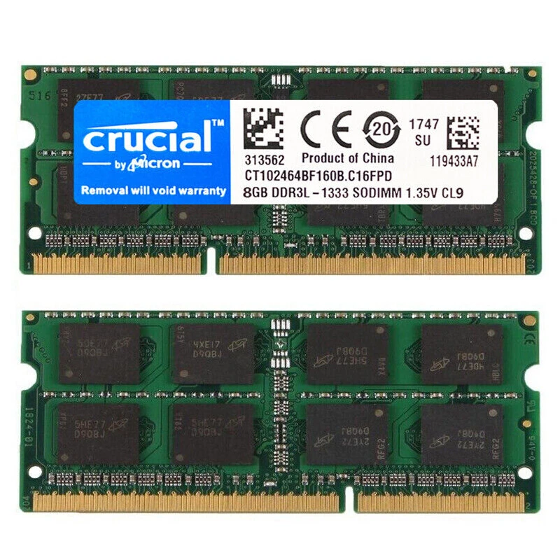 Crucial DDR3L 8GB 1333 MHz SODIMM PC3L-10600 204-Pin Laptop Memory 1.35V 1X8GB - Image 3 of 4