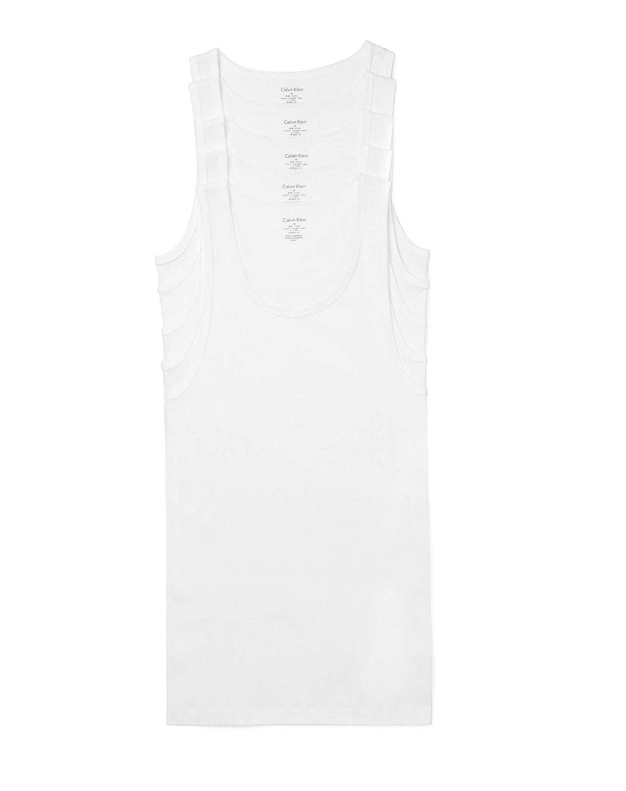 Calvin Klein Mens 100% Cotton Tank 5 Pack White Size 2XL