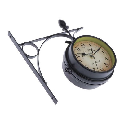 Gartenuhr im Freien Doppelseitige Halterung Uhr Gartenuhr Schwarz | eBay