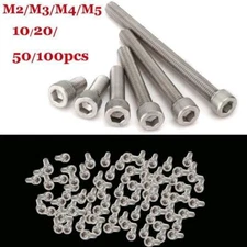 10/20/50/100x M2 M3 M4 M5 Stainles Steel Hex Bolt Socket Cap Screws Head DIN912