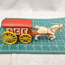 Vintage Cast Iron Horse and Ice Cart 9in