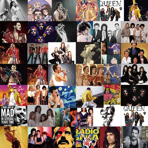 52pcs QUEEN Rock Band Freddie Mercury Music Stickers For Skateboard Laptop Decal