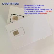 10pcs LOT BLANK USIM SIM Card 128k LTE Programmable ICCID IMSL ADM KI OP COMP128