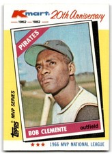 1982 Topps Kmart 20th Anniversary Bob Clemente Pittsburgh Pirates #10