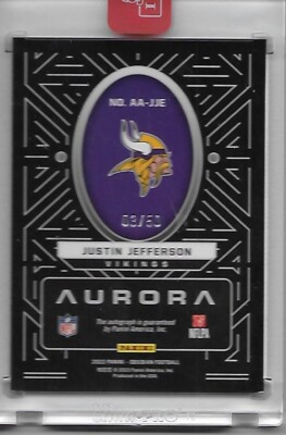 2022 Obsidian JUSTIN JEFFERSON Aurora auto Minnesota Vikings 3/50