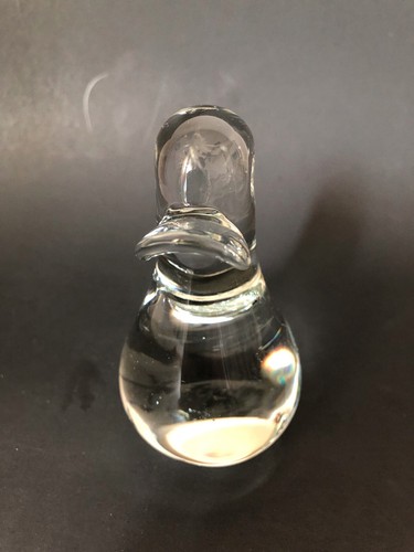 Clear Glass Duck Paperweight Interpur Made In Taiwan 4” Tall - Picture 6 of 11