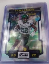 Tyjae Spears RC panini chrome 2023. Card# 325. print run 109 of 135