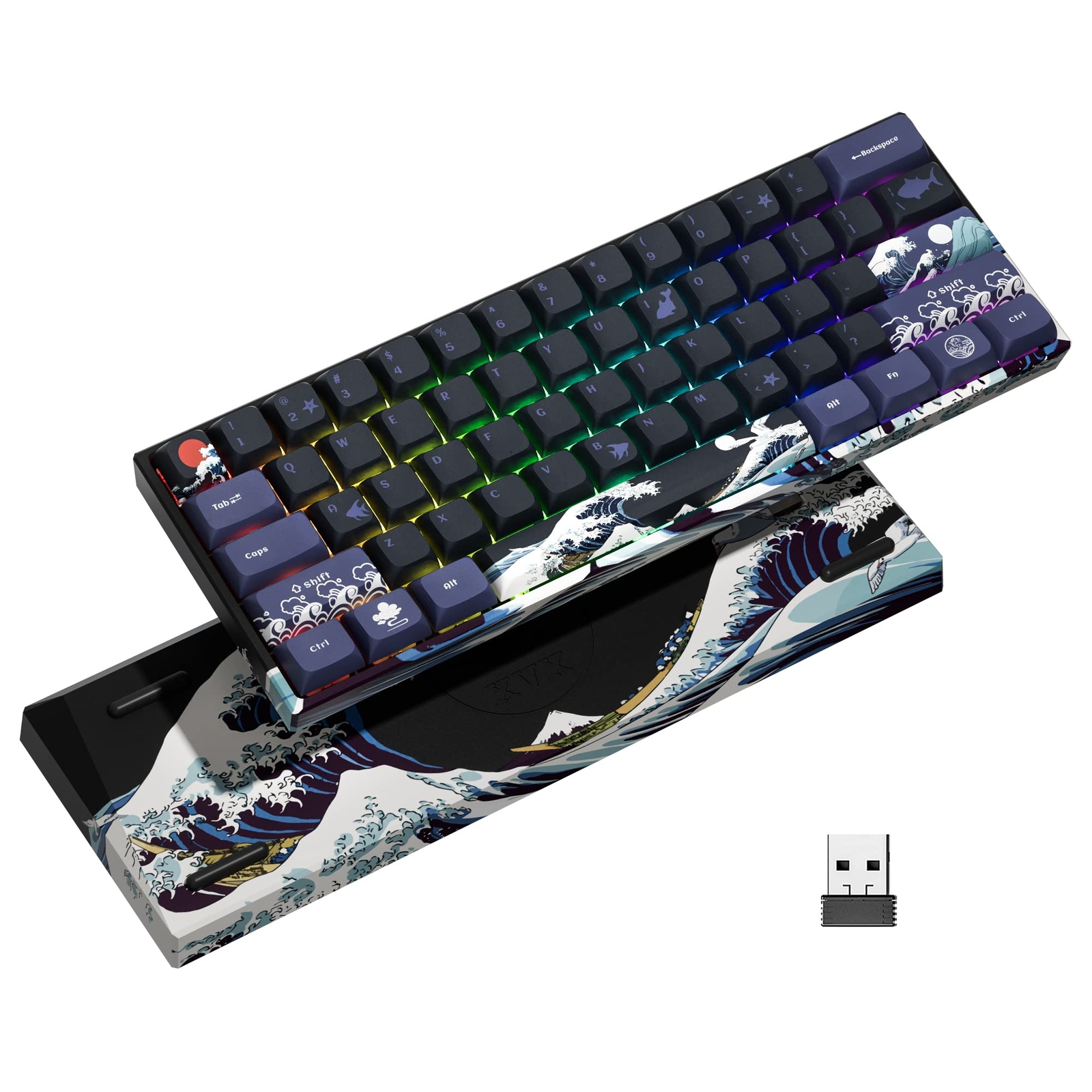XVX 60% Wireless RGB Mechanical Gaming Keyboard with 3 Lighting Modes-image