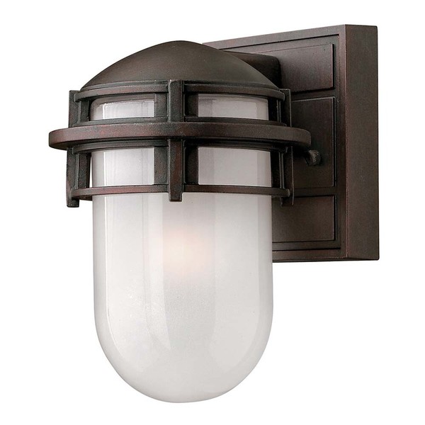 AußEnleuchte Wandlampe Glas Alu-Guss Bronze H 20,3 Cm 1 Flammig IP44 Gartenlampe-image