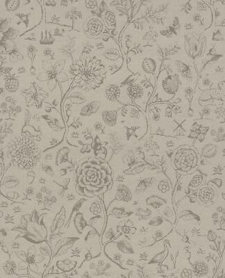 Eijffinger Tapete 375011 Pip Studio 4 grau Blüten Tiere Blumen Vlies Vliestapete