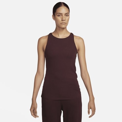 Nike Yoga FN3166-652 Luxe SE Ribbed Tank Top Burgundy Crush