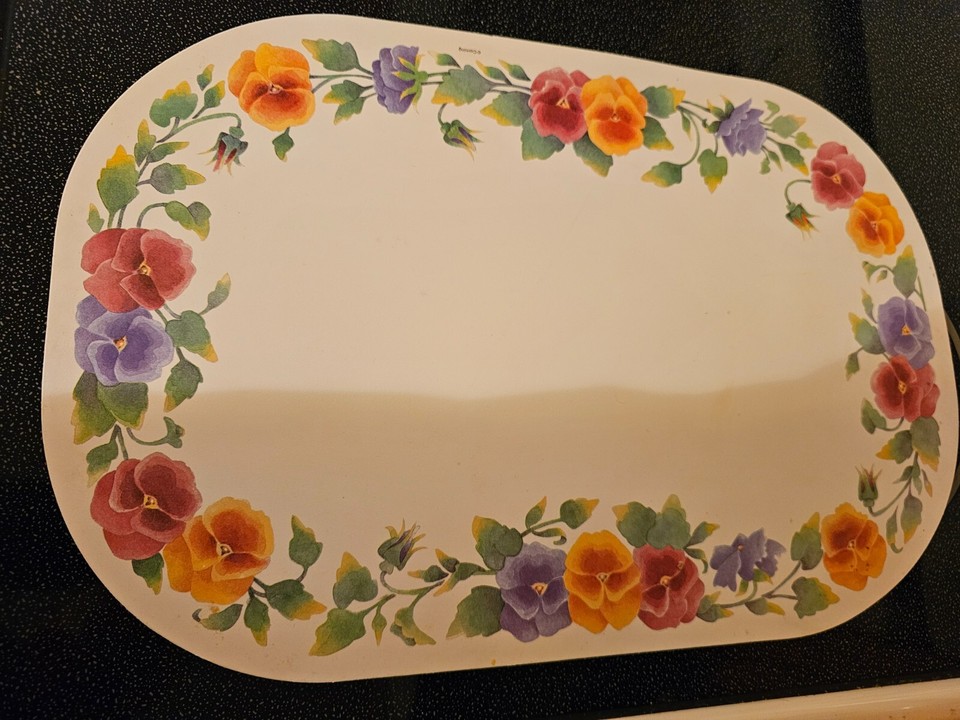 Corelle Corning Summer Blush Pansy Pansies Lot 10 Plastic Placemats Place Mats eBay