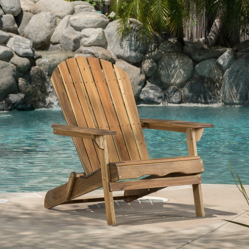 Natural Finish Adirondack Chair Home Outdoor Living Patio Furniture Seating