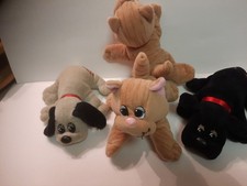 Vintage 1985 Tonka Pound Puppy Lot of 3 Plush Stuffed Animal Dogs Cat