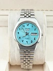 Seiko 5 Watch Sky Blue Dial Men's Wristwatch 6309 Japan Movement Vintage