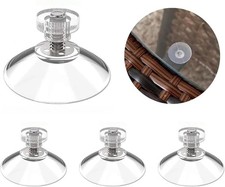 Clear 52mm Suction Cups with M4 10mm Screws & Nuts (4 Pack) – Heavy-Duty PVC