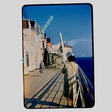 Original Slide Cunard Line Ocean Liner RMS Queen Mary 1950s Life Boats Ship