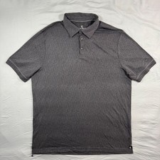 Nat Nast Luxury Originals Mens Large Gray Textured Slub Modal Blend Polo Shirt