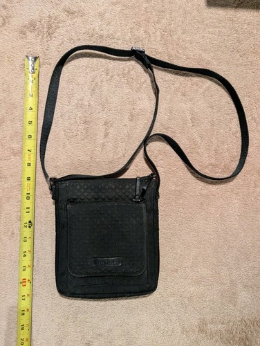 Vera Bradley RFID Mini Hipster Crossbody Bag Classic Black Microfiber VGC