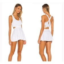 Free People Movement White Give It A Whirl Stretch Cross back Dress Size small