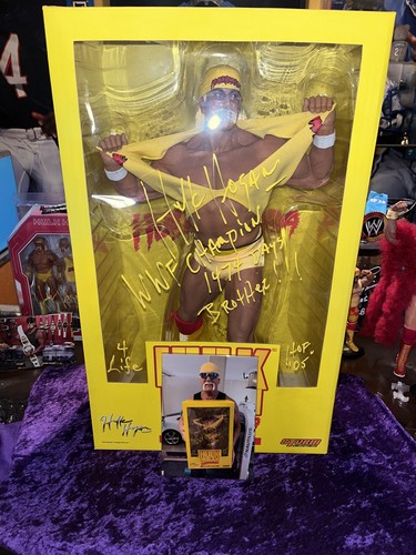 WWF WWE Hulk Hogan AUTOGRAPHED Hulkamania STORM 1:4 Scale Action Figure RARE JSA
