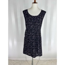 LOFT Women’s Plum Pattern Fit & Flare Sleeveless Sheer Dress Sz 8