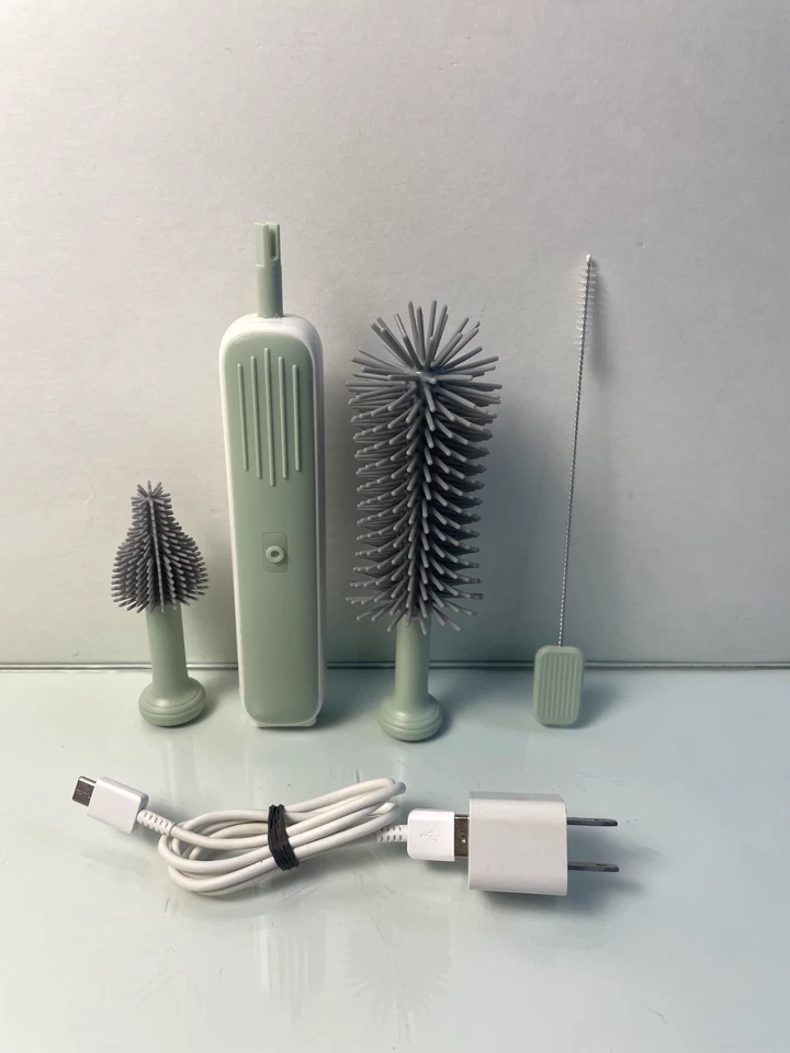 Juego de limpieza de cepillo de biberón de silicona con estante para cepillos Kit de herramientas de paja Foto 3 de 4