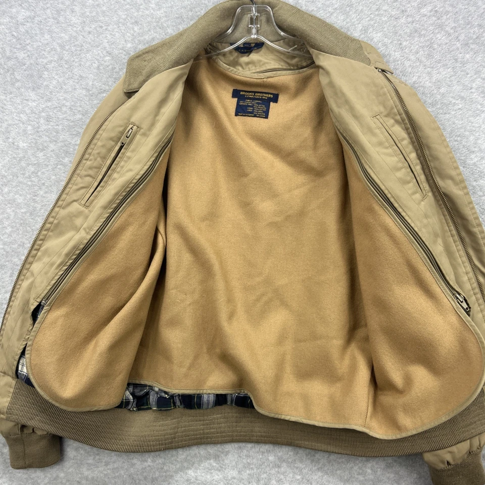 Куртка мужская Brooks Brothers 38 желтовато-коричневая хаки подкладка для рукоделия сарая военная опрятная дедушка - Изображение 4 из 4