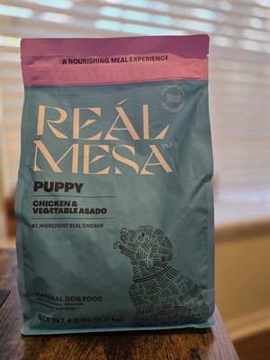 Real Mesa Puppy Chicken Dry Dog Food Immunity Support Natural Fiber 4.5 lbs