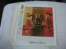 Vintage lot of 9 Pyrex print ads 1917-1960 glassware large color ad