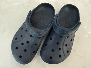 Crocs Navy Blue Lime  Slip On Clogs Youth 4 M4 W6