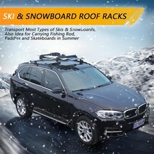 2 Pcs Universal Ski Snowboard Roof Rack Racks Carrier For 2 Pair Skis Or 2 Snowb