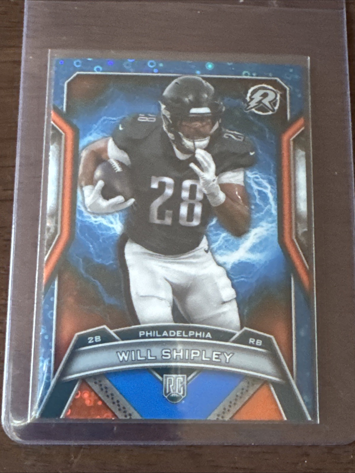 2024 Topps Resurgence - Will Shipley #175 Blue & Orange Spark Refractor (RC)