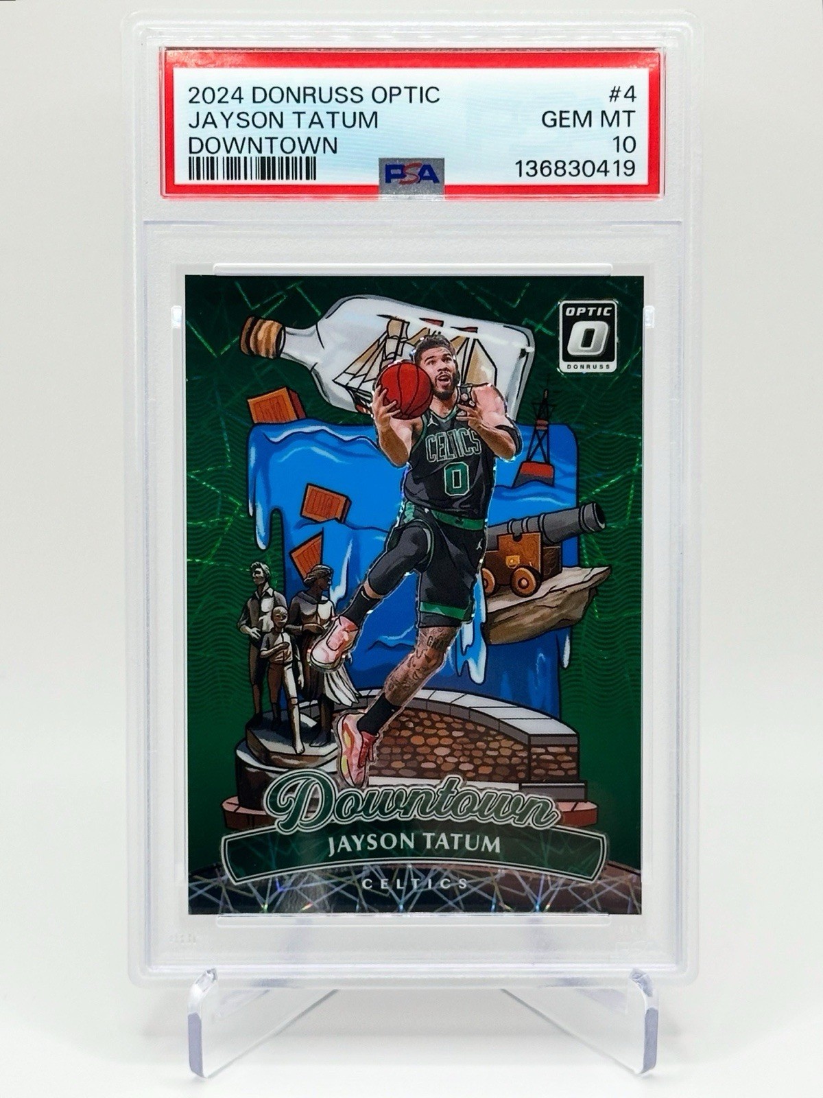 Jayson Tatum 2024 Panini Donruss Optic Downtown #4 PSA 10 Boston Celtics