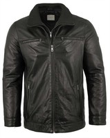 Bugatti - Herren Lederjacke Lammnappa Schwarz