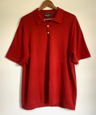 Men's Vintage Eddie Bauer Knit Polo Shirt Pima Cotton Made in UK Sz L