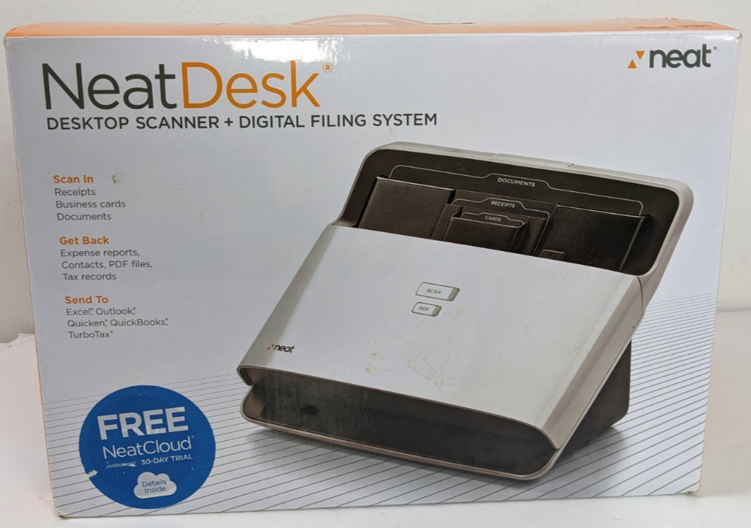 Neat Desk Desktop Scanner & Digital Filing System ND-1000, New Open Box, Windows