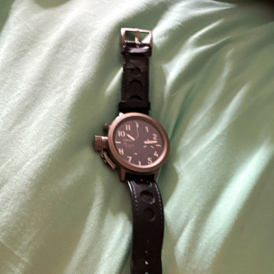 U-BOAT Classico Automatic Chronograph Black Dial Leather Strap 50mm w/ Box. 