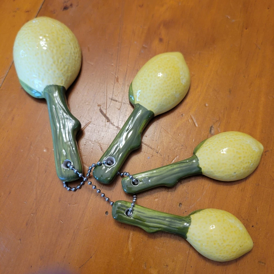 Cucharas Medidoras Cerámicas Limón Súper Lindas - Juego de 4 - Excelente Estado  Foto 3 de 4