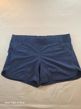 Lands End 16 42x5 Navy Blue Swim Shorts 5" Inseam Built In Pantie No Drawstring