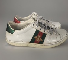 Women?s Pre-loved Gucci White Leather Ace Trainer With Bee Size EU 35 UK 2.5