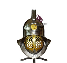 ZAIN Medieval Roman Gladiator Helmet Steel Armor LARP Reenactment Christmas Gift