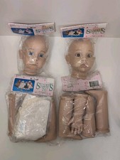 TWO Syndee  s Crafts 1990 Vinyl Doll Complete Kits 24 Inch Youth Dolls FREE SHIP 