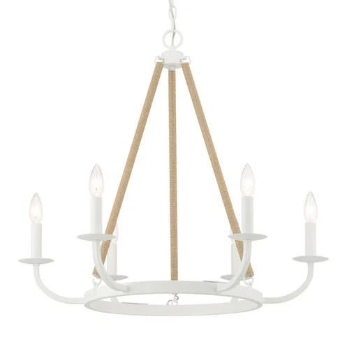 Minka Lavery 2126 Lanton 6 Light 28"W Taper Candle Style - White - Picture 1 of 4