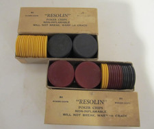 Vintage Resolin Bakelite Poker Chips 1 1/4  Diameter 80 Chips