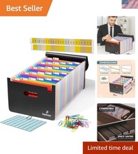 26 Pockets Plastic Accordion File Organizer, ...