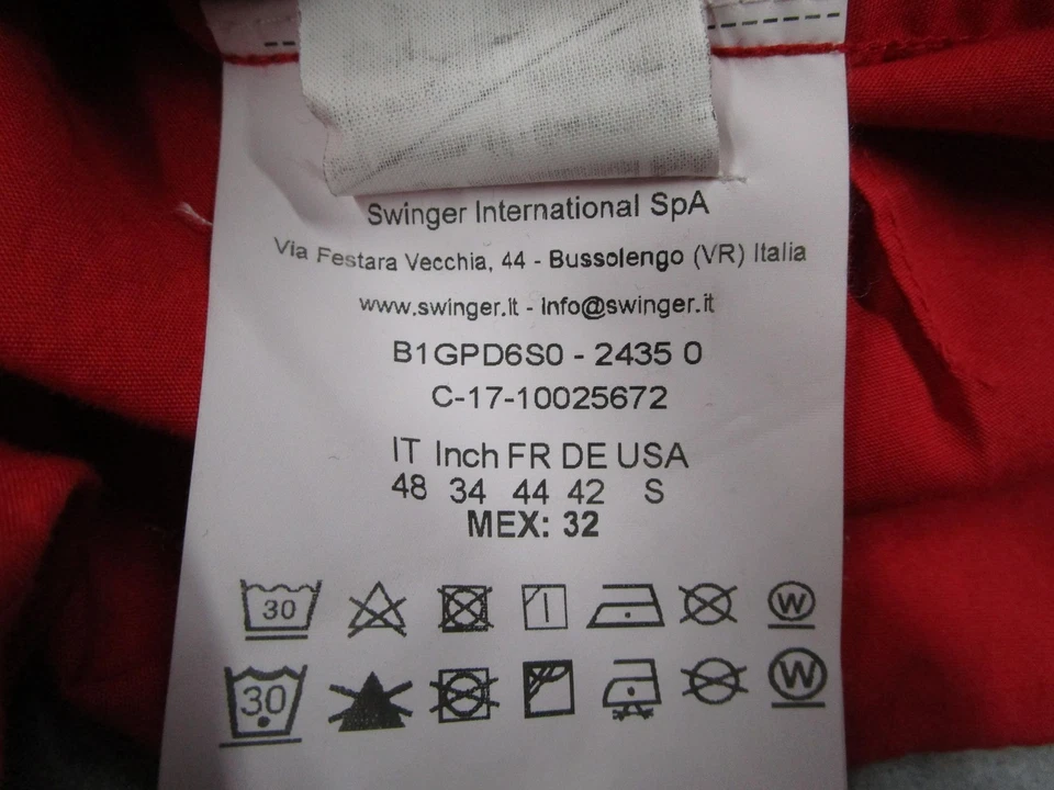 Versace Jeans Shirt Mens Small Red Long Sleeve Button Down Embroidered Logo - Image 4 of 4