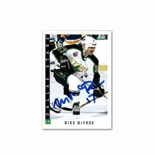 Mike McPhee Autographed Dallas Stars 1993 Score #85 Hockey Card